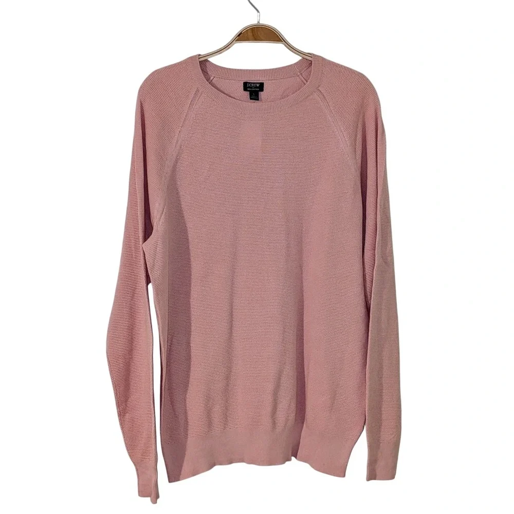 J. Crew Mens Cotton Knit Crew Neck Long‎ Sleeve Sweater, Size L NWT $89